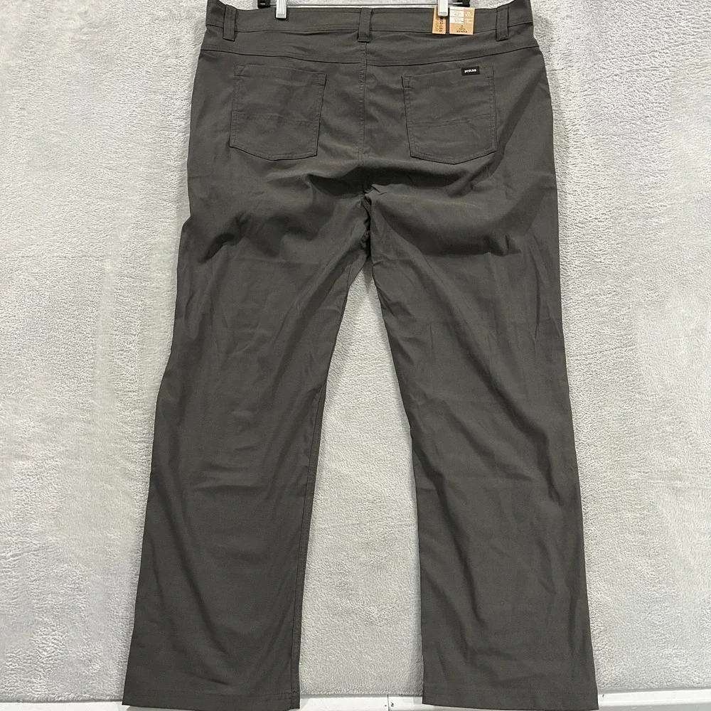 Prana Brion II Pants 42x30 Stretch Slim Fit Tapered Dark Iron Gray Hiking Trails
